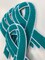 Cervical & Ovarian Cancer "Teal Chenille" Awareness Ribbon Patch, Iron or Sew-on, size 5.5" inches